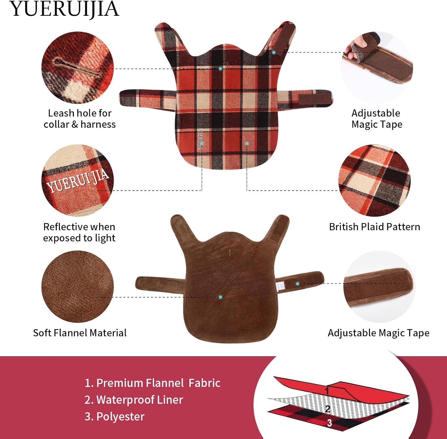 Abrigo de invierno para perro, chaqueta para perro, chaqueta de franela impermeable, resistente al viento, ropa cálida para perro, abrigo para