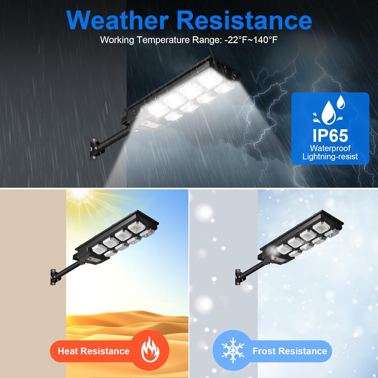 Luces de inundación solares para exteriores – Luz con sensor de movimiento impermeable al aire libre – Luces de seguridad solares LED de 150 W para