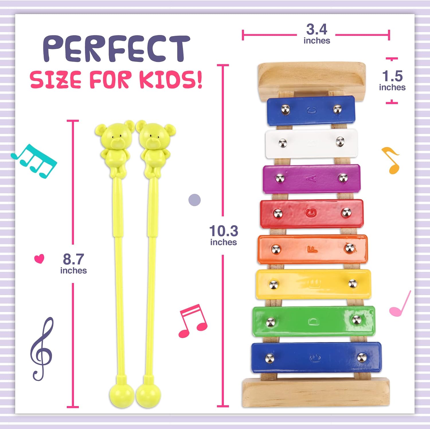 Xilófono para niños mejor regalo de cumpleaños y día festivo para tus pequeños músicos, juguete musical con mazos seguros para niños, instrumento
