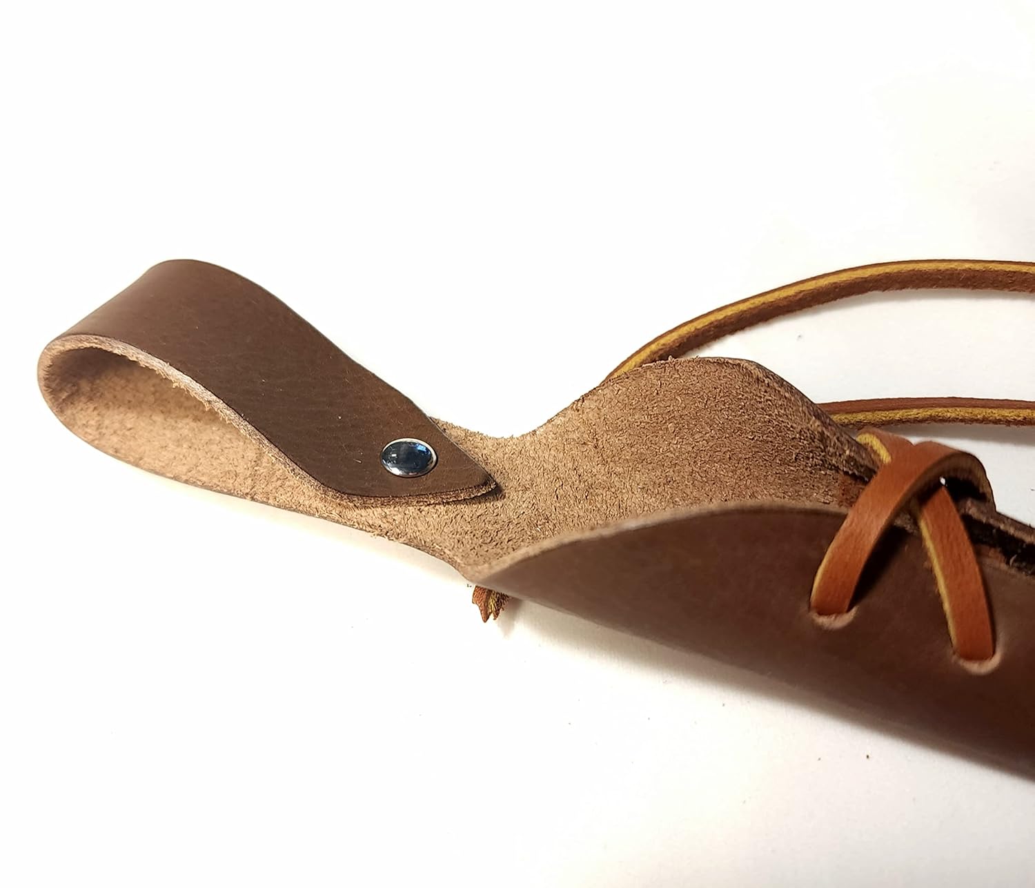 Brown Leather Magic Wand Holster with Brown Lacing and Belt Loop – Handmade in USA! – Bientro LARP for Cosplay