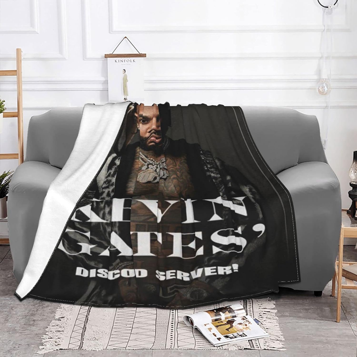Kevin Music and Gates – Manta de franela de microforro polar ultra suave, ropa de cama cálida y ligera para sofá, silla para todas las estaciones,