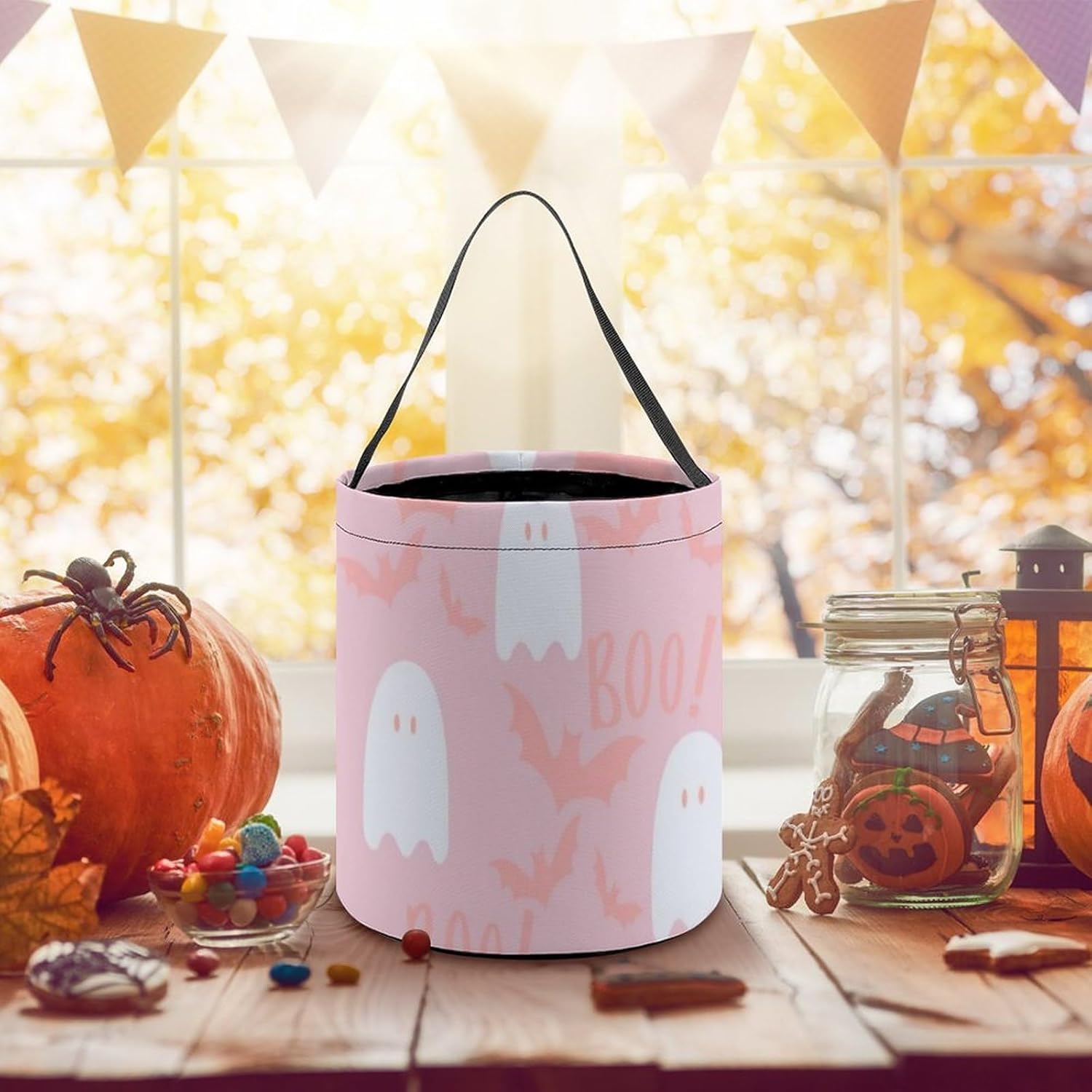 Bolsa de cubos de dulces de Halloween, cesta de dulces de Halloween, bolsas de truco o trato, bolsa de tela, regalo para niños, fiestas de Halloween