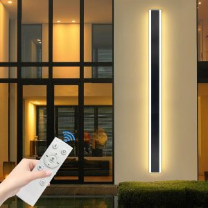 Apliques de pared regulables para exteriores de 71 pulgadas con control remoto, modernos montados en la pared con 3 colores (3000 K4500 K6000 k), Apliques de pared regulables para exteriores de 71 pulgadas con control remoto, modernos montados en la pared con 3 colores (3000 K4500 K6000 k),