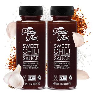 Pretty Thai Salsa de chile dulce, sin gluten, sin OMG, auténtica, vegana, salteada, condimento para barbacoa, salsa de inmersión, condimento de Pretty Thai Salsa de chile dulce, sin gluten, sin OMG, auténtica, vegana, salteada, condimento para barbacoa, salsa de inmersión, condimento de