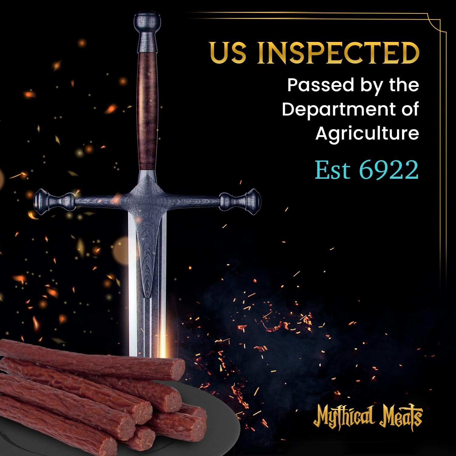 Mythical Meats Sabor original (Phoenix) Paquete de 12 palitos de refrigerio – Pavo de pimiento dulce con carne de res – Carnes secas y deshidratadas
