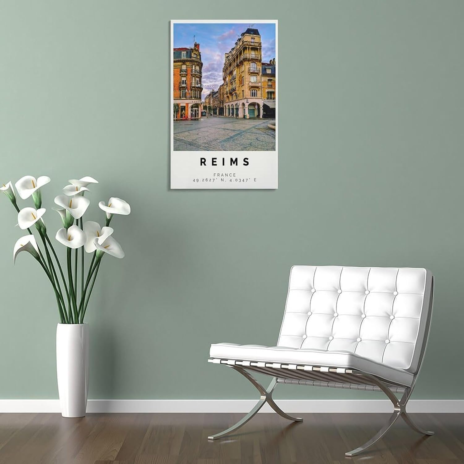 Reims Poster Bunter Druck, Reims Wandkunst, Reims Foto Dekor, Reims Geschenk Reisedruck, Poster for Room Aesthetics Canvas Wall Art Poster And Print