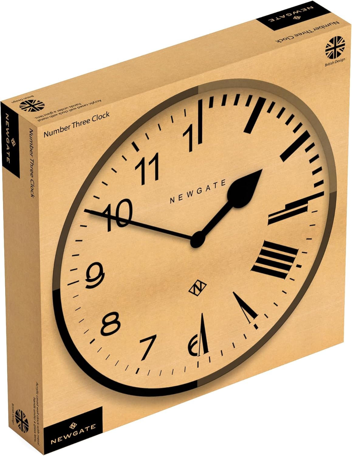 NEWGATE Reloj de pared con eco número tres  Reloj de pared analógico  Reloj moderno  Reloj de pared de cocina  Reloj de pared redondo  Fácil de leer