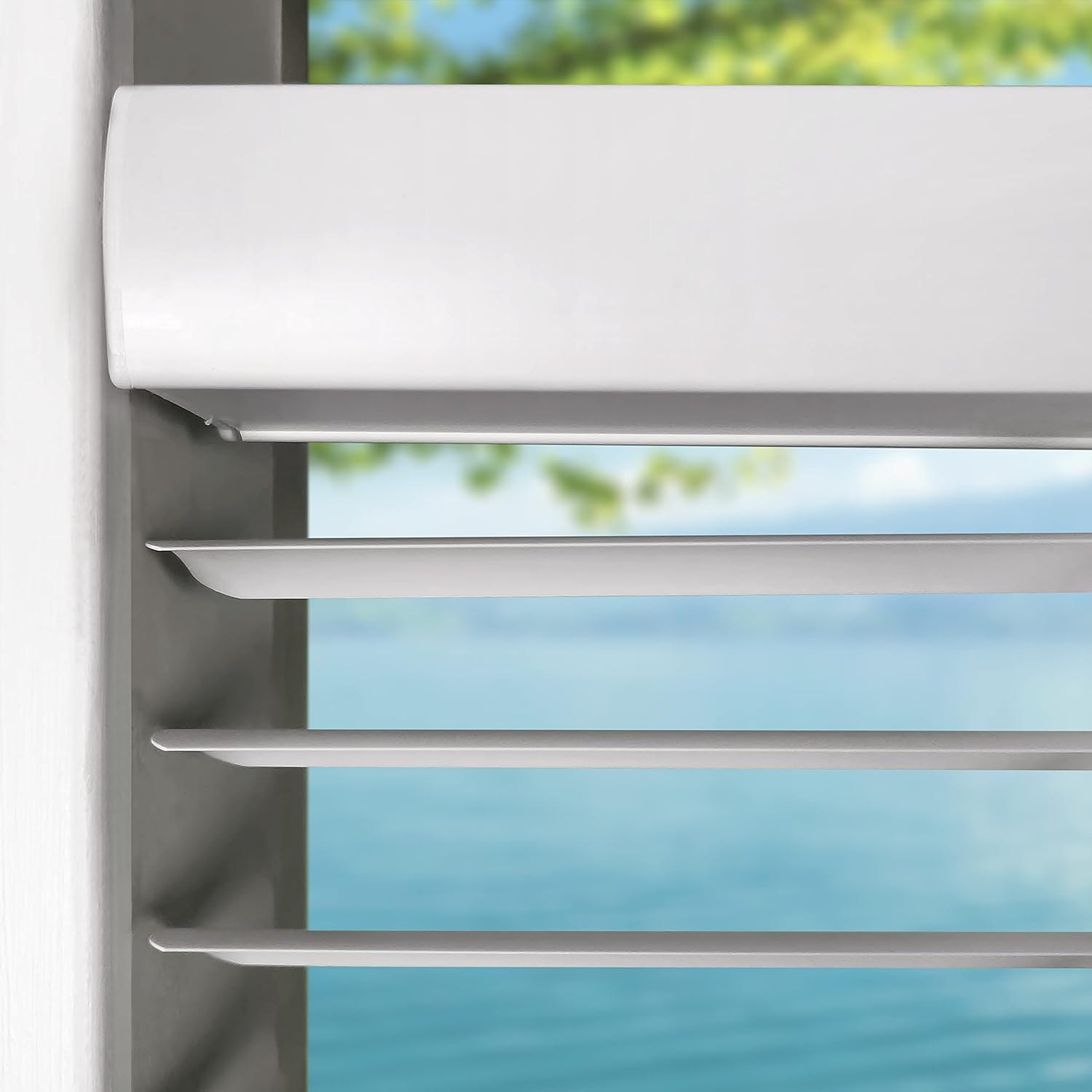 Calyx Interiors – Persianas de tamaño mini de vinilo y sin cordón, de 1 pulgada, color blanco, 22.5 pulgadas de ancho x 73 pulgadas de alto