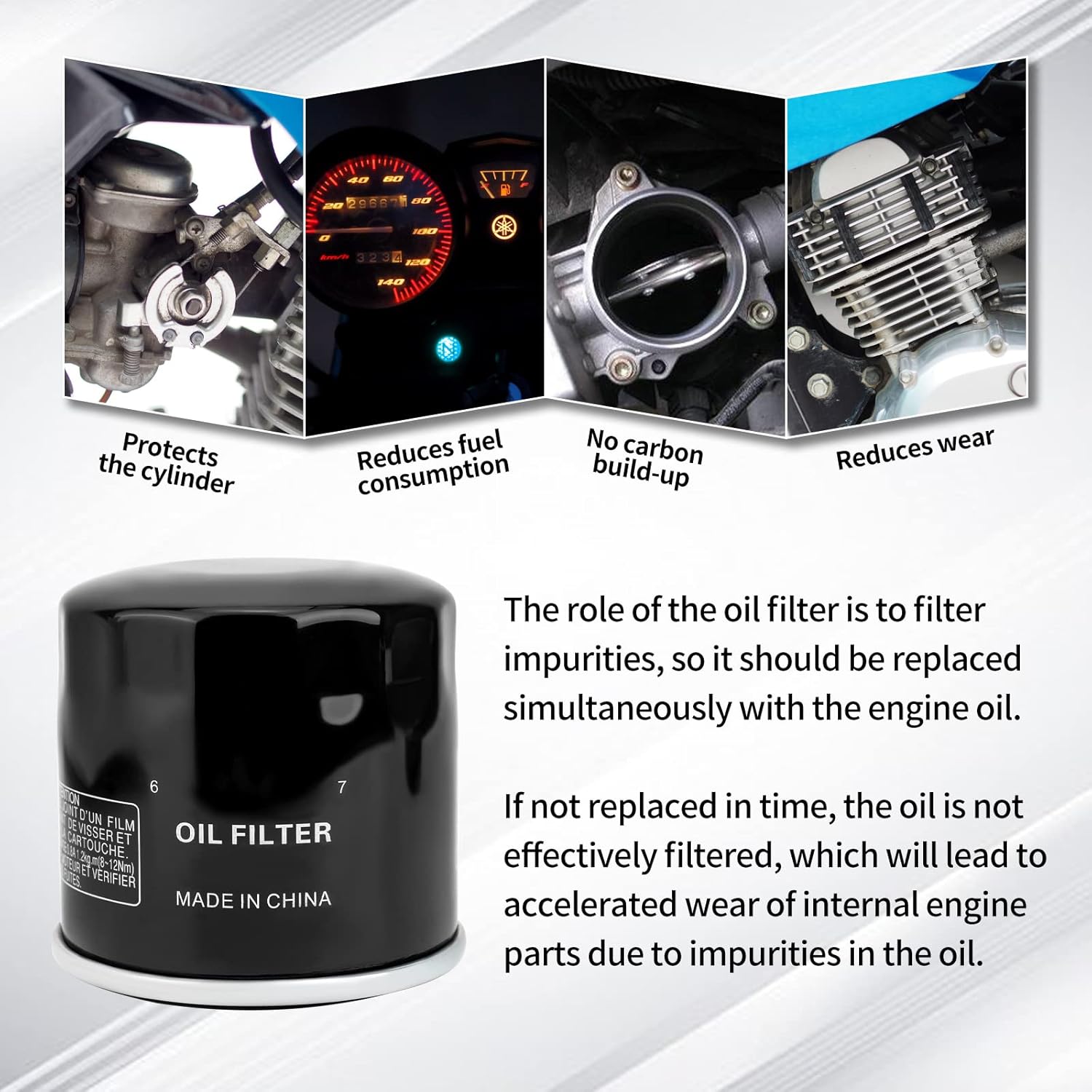 XuLong Filtro de aceite 5GH-13440-61-00 5GH-13440-71-00 compatible con YAMAHA YFM350 YFM660 GRIZZLY AUTO 2X4 4X4 346 350 660 YFM350X YFM700F YFM550F