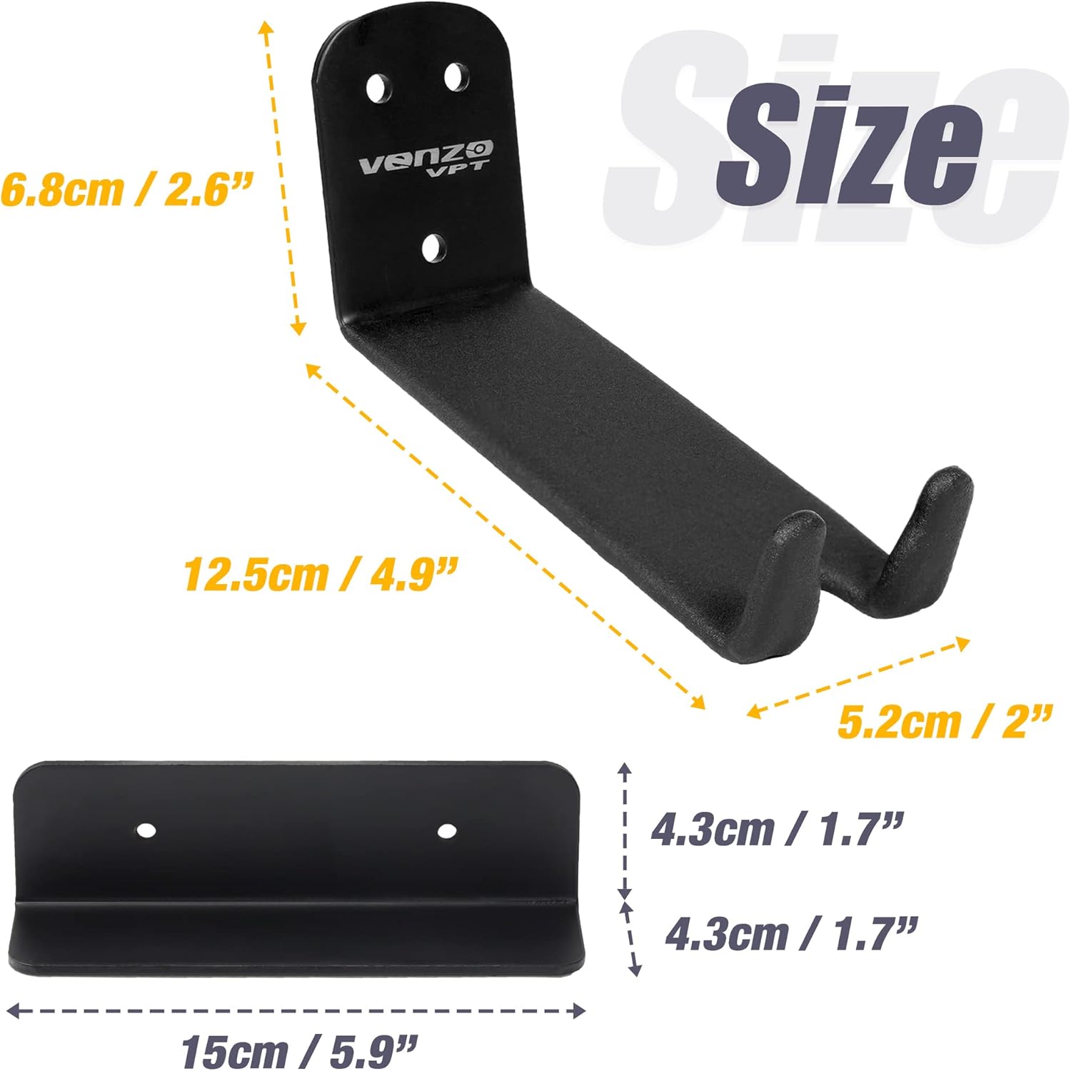 Venzo Soporte para colgar en la pared con pedal de almacenamiento para bicicleta en interiores, ideal para garaje y cobertizo