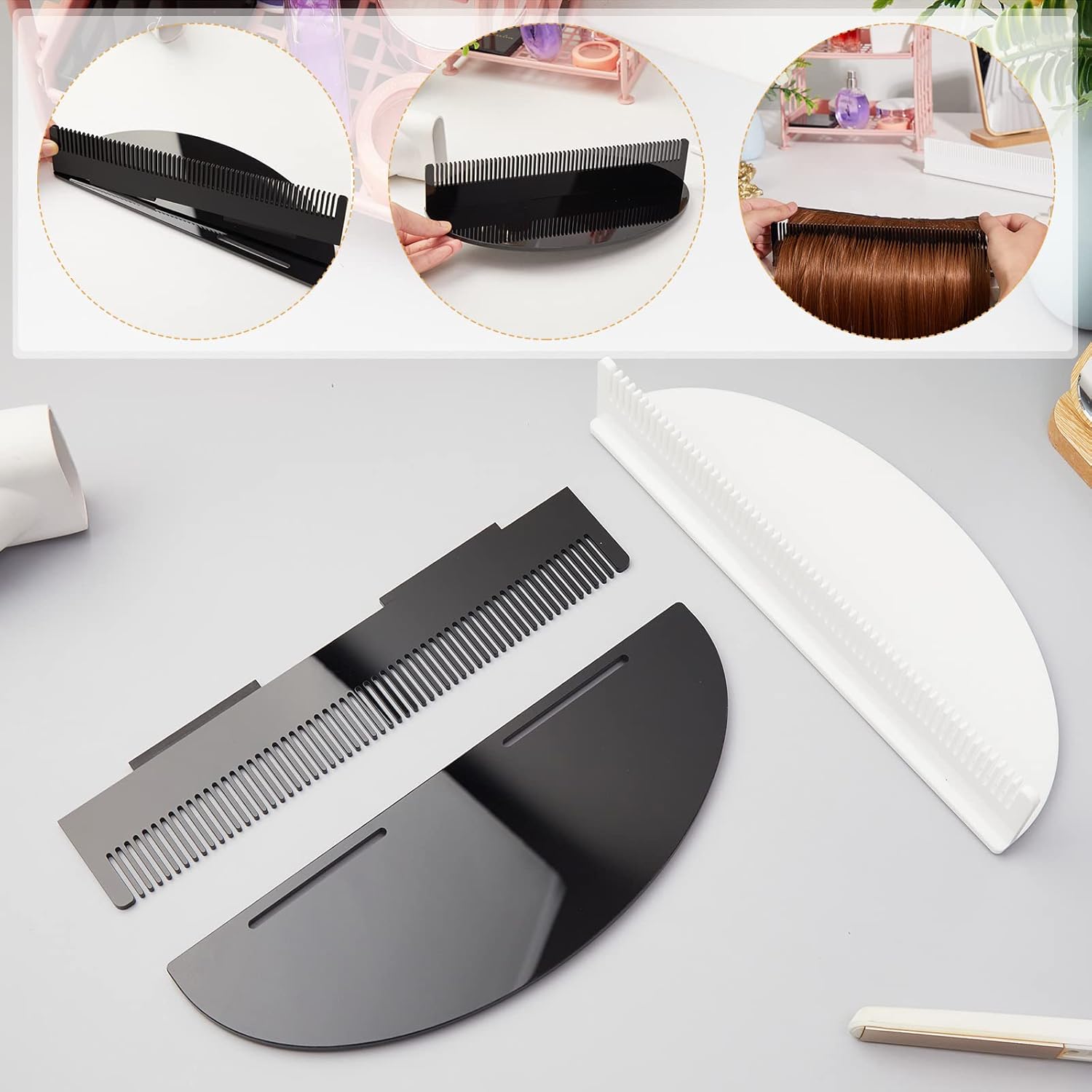 2 piezas de soporte de extensión de cabello acrílico, estante de color de cabello, organizador de extensiones de cabello, organizador ligero y
