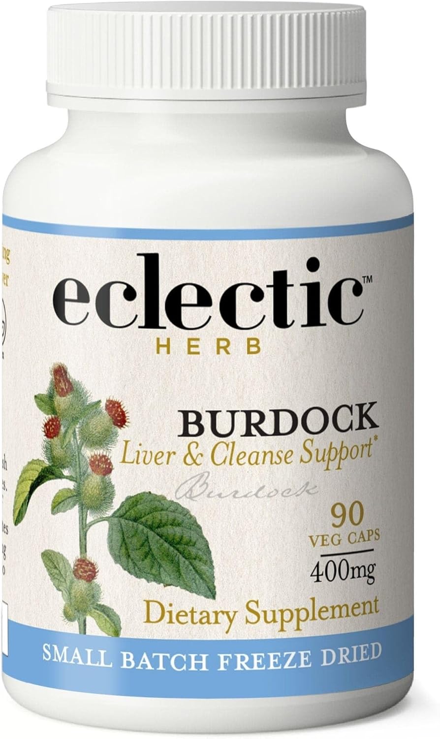 Eclectic Institute Bardana sin OMG liofilizada fresca cruda  Apoyo digestivo  90 CT (400 mg)