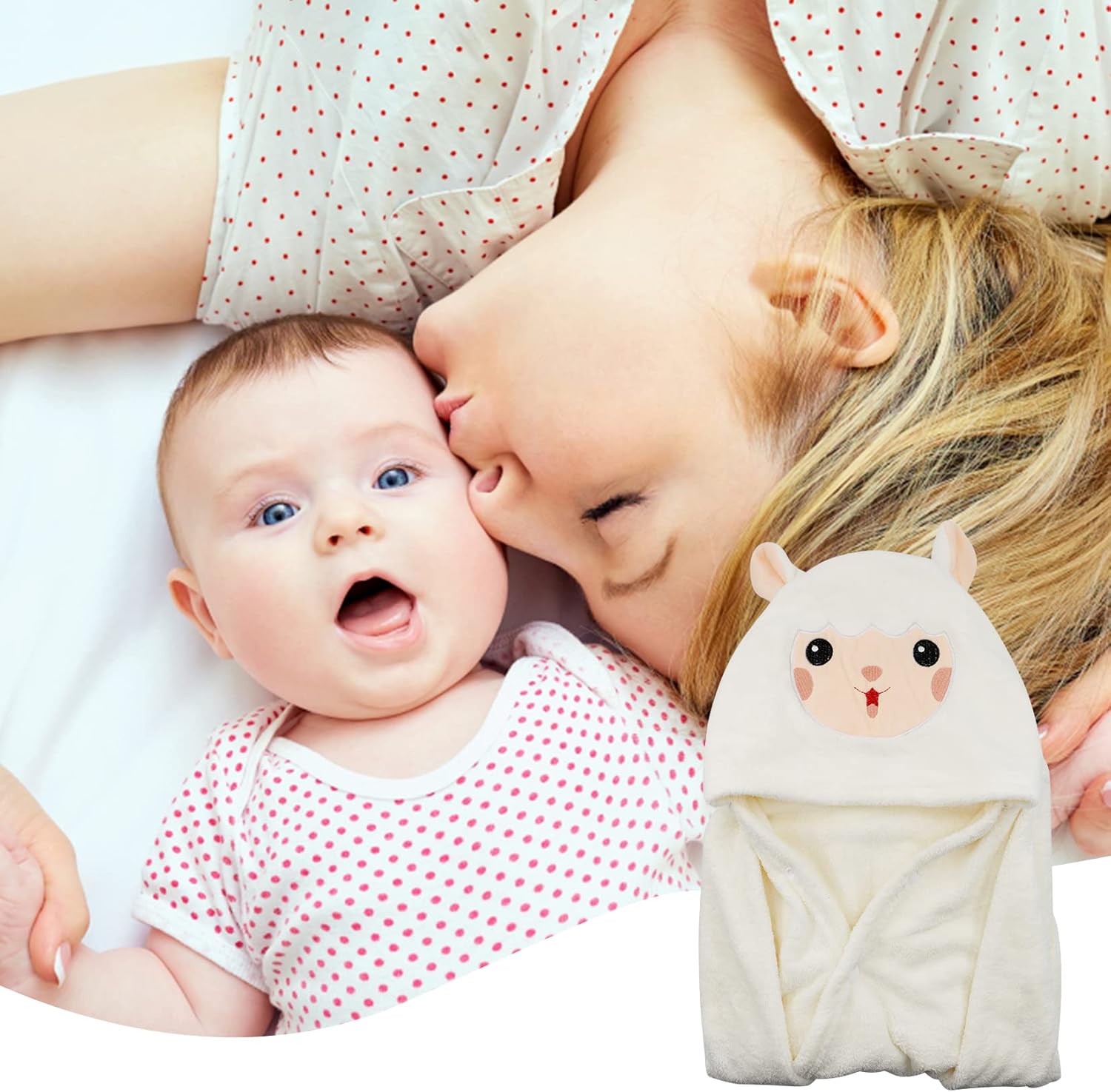 ROMASA Toalla de baño para bebé, toalla con capucha ultra suave, altamente absorbente, manta para niños pequeños, regalos de ducha para niños y