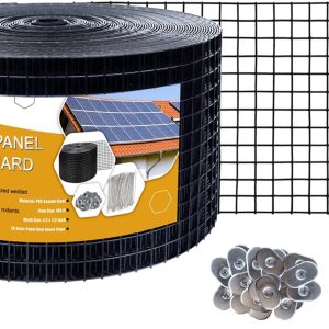 Panel solar de alambre para pájaros, 8 pulgadas x 100 pies, recubierto de PVC, kit de rollo de aves para evitar que entren y aniden, con 70 clips de Panel solar de alambre para pájaros, 8 pulgadas x 100 pies, recubierto de PVC, kit de rollo de aves para evitar que entren y aniden, con 70 clips de
