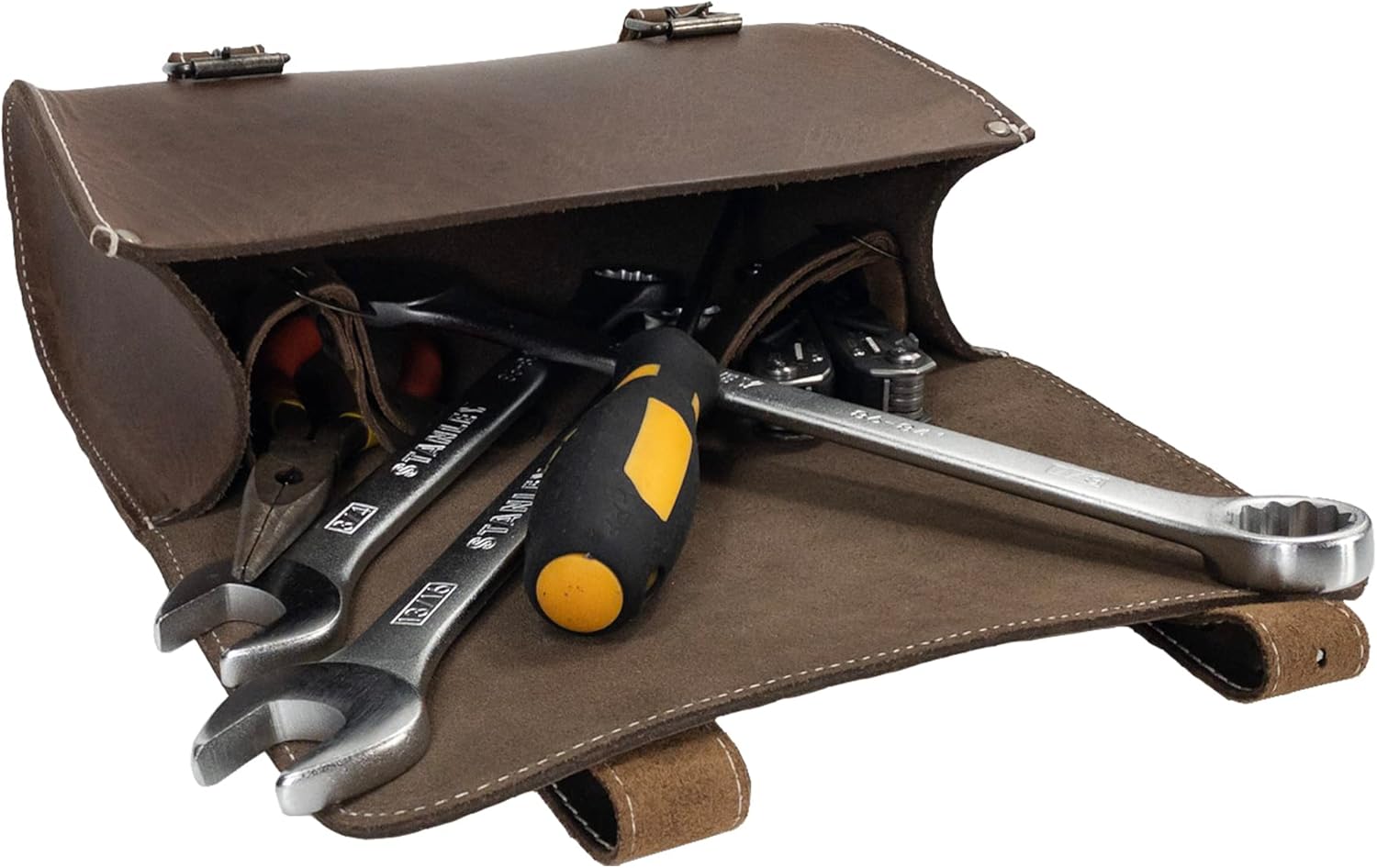 Hide & Drink, Bolsa de manillar de motocicleta con 2 correas ajustables, organizador de herramientas, bolsa de motocicleta, bolsa de sillín para