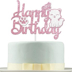 Deloklte Decoración para pastel de cumpleaños con temática de gatito, decoración de fiesta temática de gatos, decoración de baby shower, niños, Deloklte Decoración para pastel de cumpleaños con temática de gatito, decoración de fiesta temática de gatos, decoración de baby shower, niños,