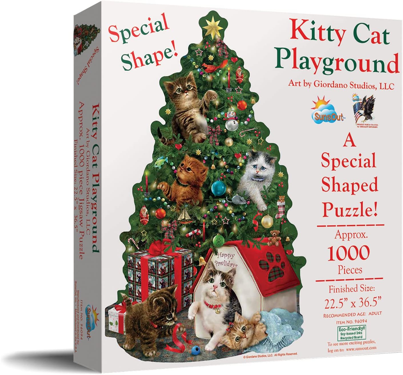 SUNSOUT INC – Kitty Cat Playground – Rompecabezas de 1000 piezas de forma especial por artista Giordano Studios – Tamaño acabado 22.5″ x 36.5″