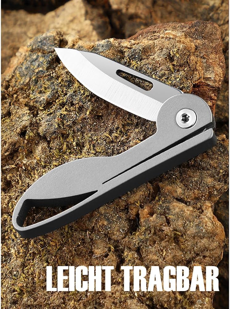 Mini cuchillo de llavero, mini cuchillo plegable de bolsillo con bloqueo de forro, regalos para mujeres y hombres, perfecto para camping, pesca,
