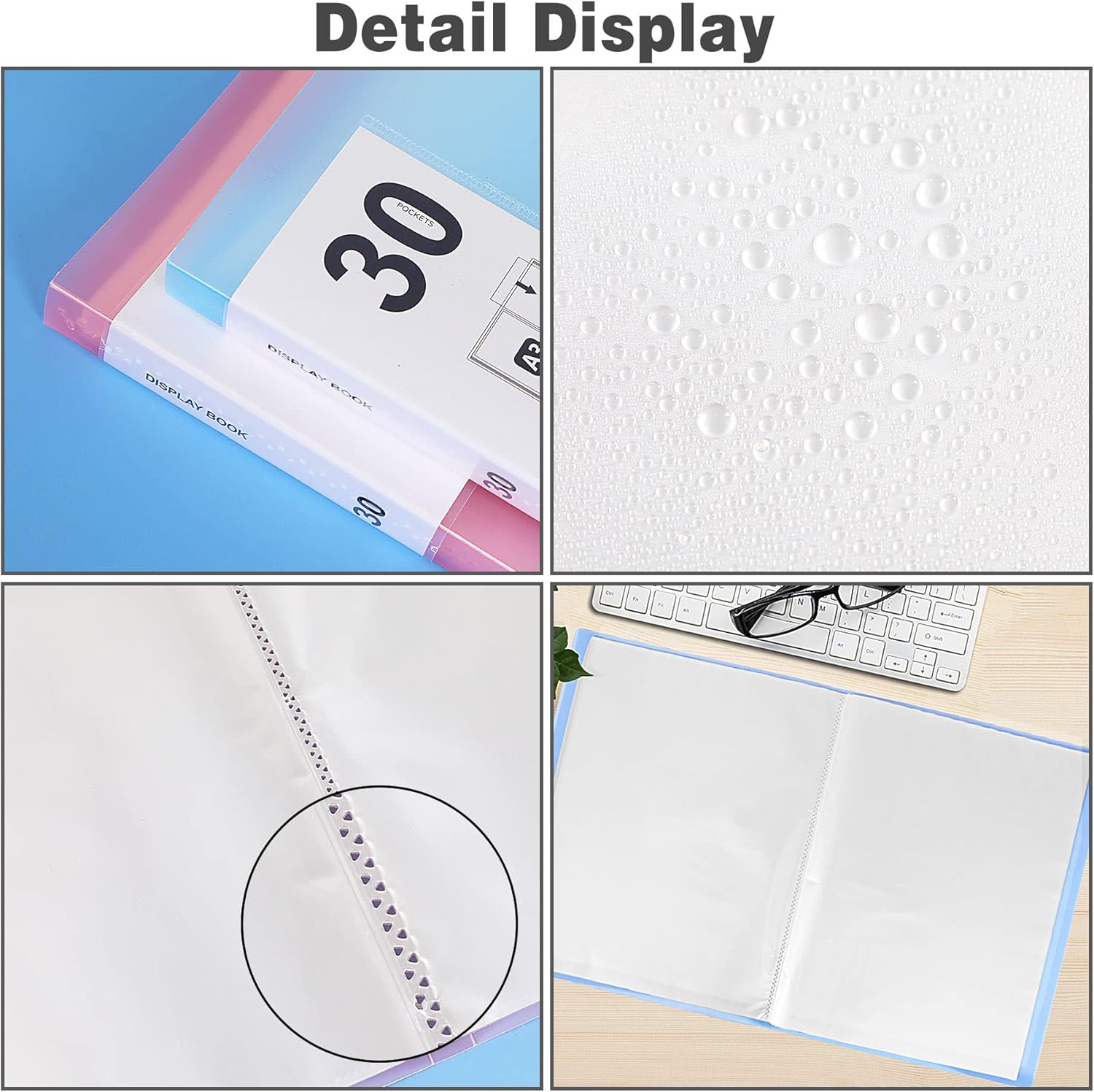 UPINS Libro de almacenamiento de pintura de arte de diamante A3 para kits de pintura de arte de diamantes, paquete de 2 30 páginas, cartera de