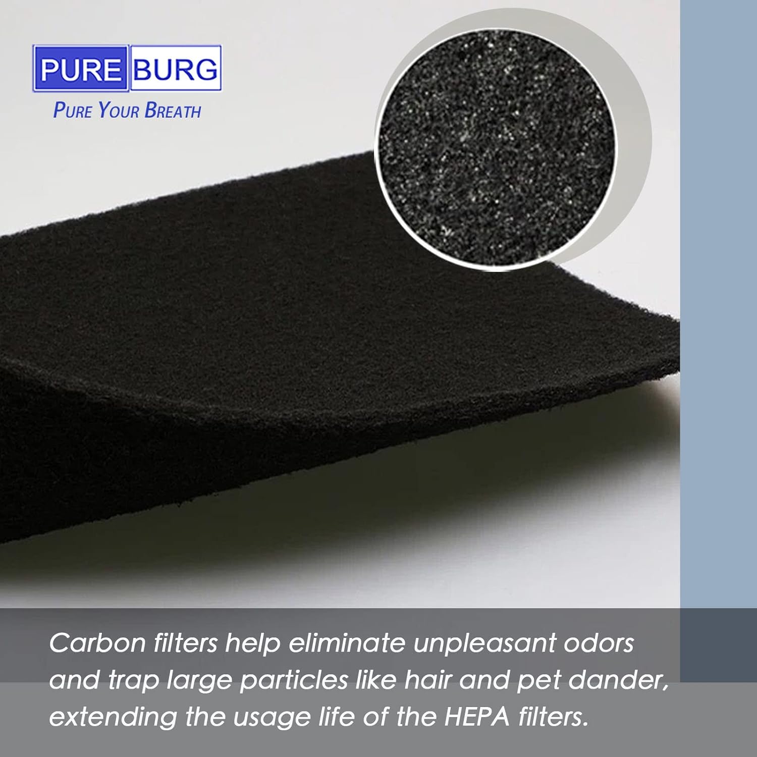 PUREBURG Paquete de 2 filtros HEPA de repuesto 3 en 1 compatibles con el purificador de aire HIMOX H02