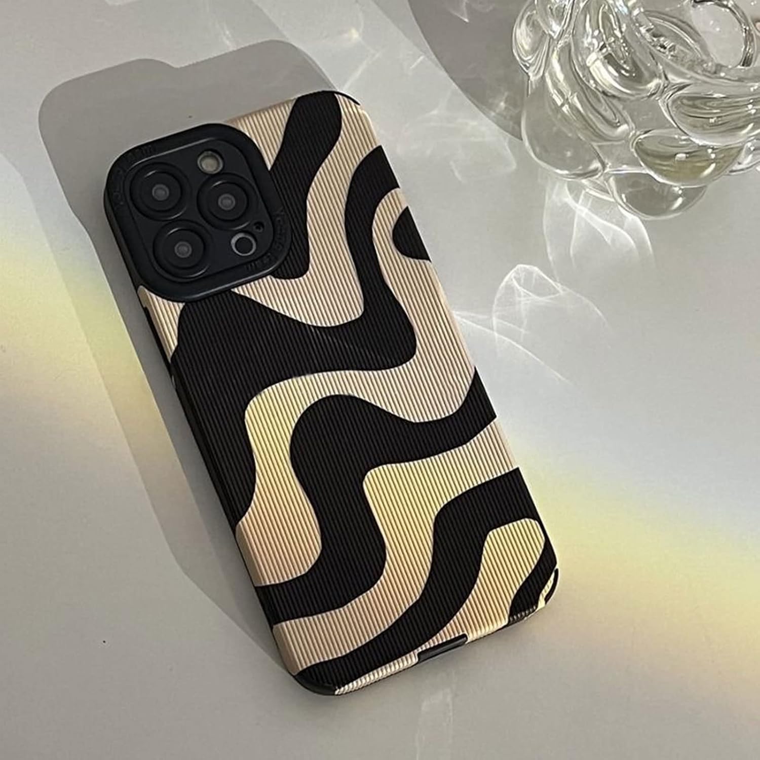 Funda compatible con iPhone 78SE, diseño de rayas de cebra para mujeres y niñas, elegante funda protectora de silicona suave para iPhone 7, 8 y SE,