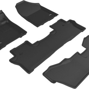 3D MAXpider Alfombrillas para todo tipo de clima para Honda Pilot de 8 plazas 2016-2022, ajuste personalizado, Kagu (1, 2 y 3 fila, negro) 3D MAXpider Alfombrillas para todo tipo de clima para Honda Pilot de 8 plazas 2016-2022, ajuste personalizado, Kagu (1, 2 y 3 fila, negro)