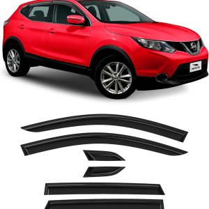 Voron Glass Protectores de lluvia extra duraderos con cinta adhesiva para Nissan Rogue Sport 2017-2023, deflectores de ventana, viseras de ventana Voron Glass Protectores de lluvia extra duraderos con cinta adhesiva para Nissan Rogue Sport 2017-2023, deflectores de ventana, viseras de ventana
