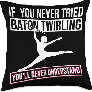 Baton Twirling & Majorette Dance Designs Baton Twirler Design for Majorette Cheerleader Throw Pillow, 18×18, Multicolor Baton Twirling & Majorette Dance Designs Baton Twirler Design for Majorette Cheerleader Throw Pillow, 18×18, Multicolor