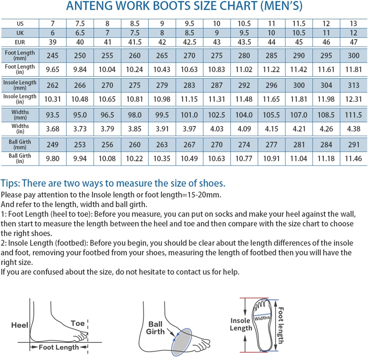 ANTENG Botas de trabajo para hombre, calzado de cuero nobuck con punta de acero, suela de goma antideslizante, zapatos de construcción de seguridad,