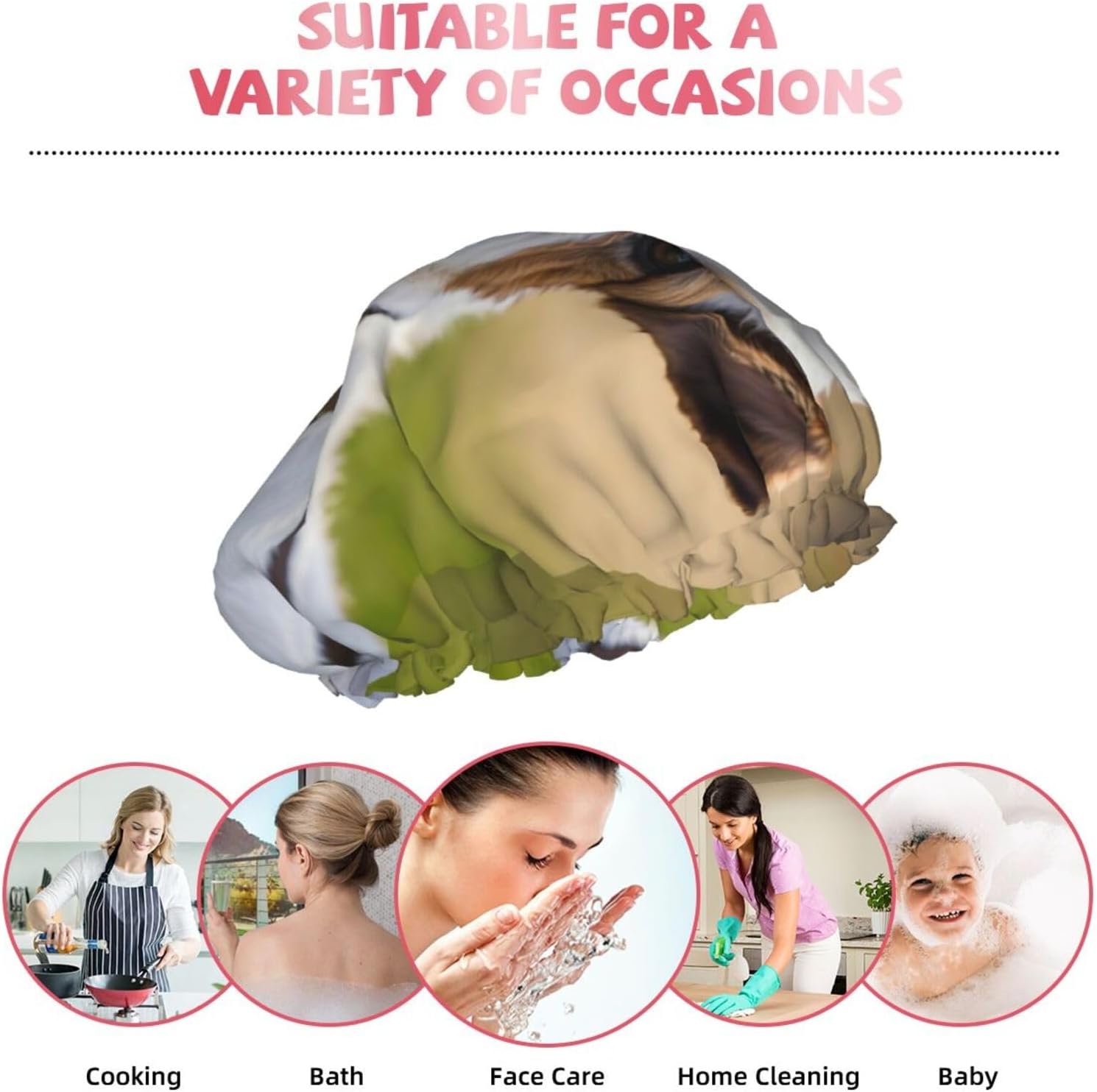 Israeli Flag Shower Cap For Women, Elastic And Reusable,Double Waterproof Layers Bathing Hat