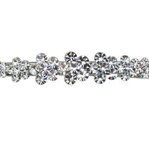 Faship Preciosa pinza de pelo de cocodrilo con diseño floral de cristal transparente Faship Preciosa pinza de pelo de cocodrilo con diseño floral de cristal transparente