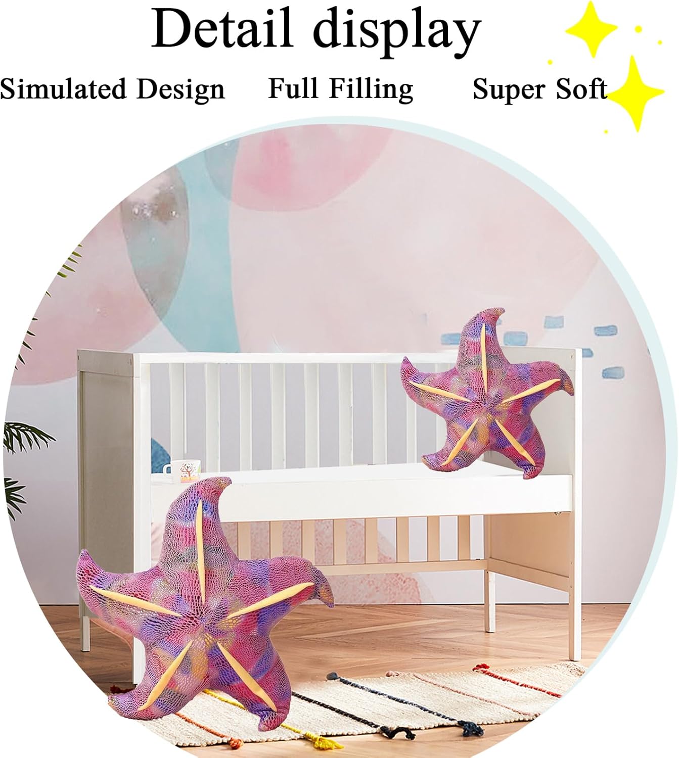 Almohada de peluche con diseño de estrella de mar, regalo para niños, 7.8 pulgadas