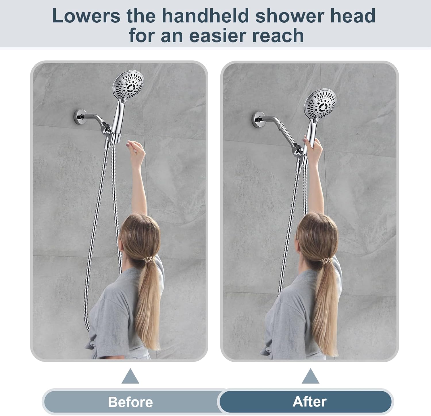 BRIGHT SHOWERS Extensor de brazo de ducha para lluvia y cabezal de ducha de mano, brazo de extensión de cabezal de ducha de 4 pulgadas, extensión de