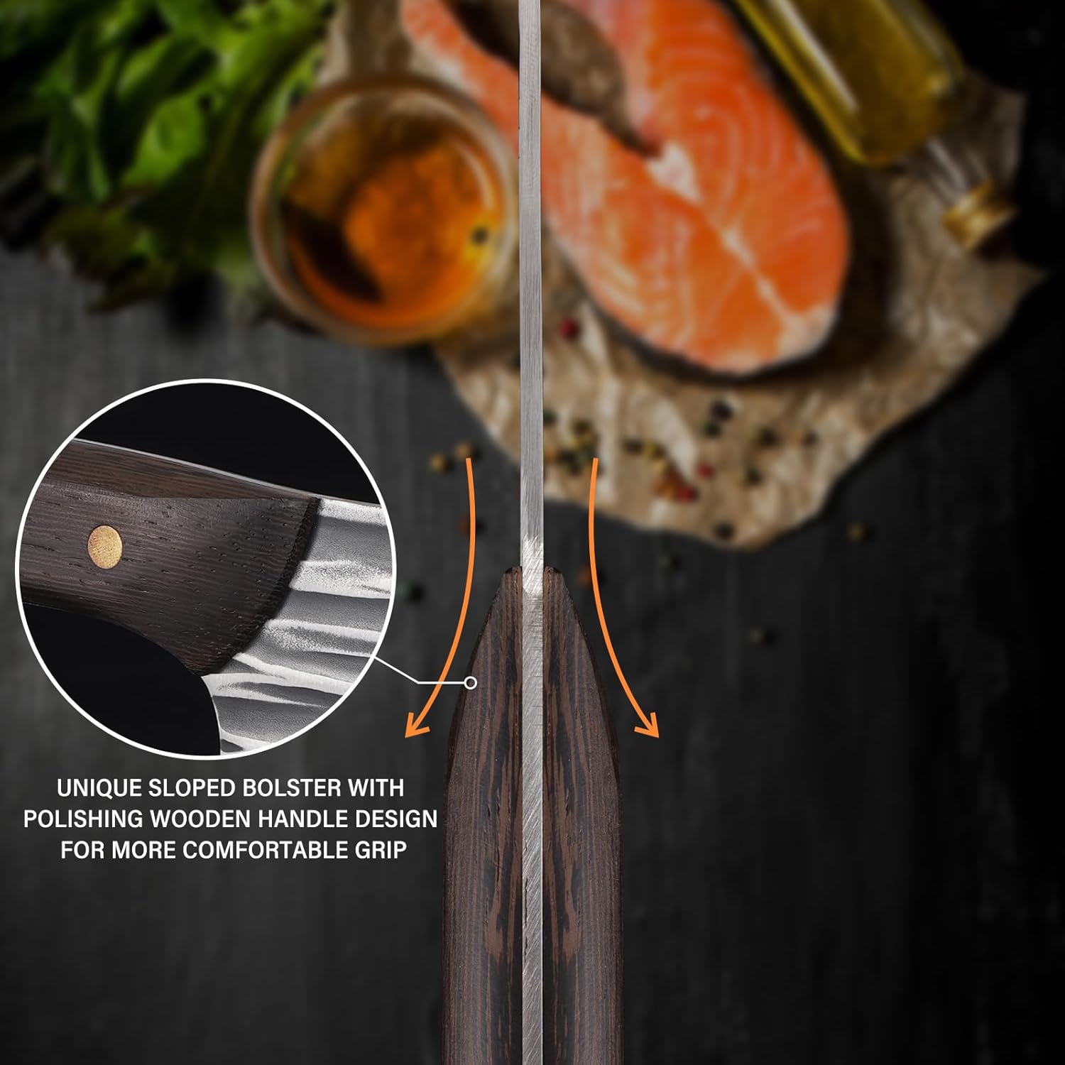 CHUYIREN Cuchillo de carnicero de acero inoxidable de alto carbono resistente, cuchillo de chef serbio de 6.7 pulgadas para cortar carne, barbacoa,