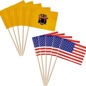 100 banderas de palillos de dientes del estado de Nueva Jersey de Estados Unidos y Nueva Jersey, mini adornos pequeños para cupcakes de Nueva 100 banderas de palillos de dientes del estado de Nueva Jersey de Estados Unidos y Nueva Jersey, mini adornos pequeños para cupcakes de Nueva
