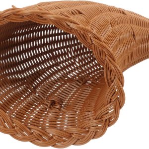 GANAZONO Cesta de cuerno de cornucopia de mimbre de Acción de Gracias, cesta de cosecha, decoración de otoño, cesta de mimbre, cesta de mimbre para GANAZONO Cesta de cuerno de cornucopia de mimbre de Acción de Gracias, cesta de cosecha, decoración de otoño, cesta de mimbre, cesta de mimbre para