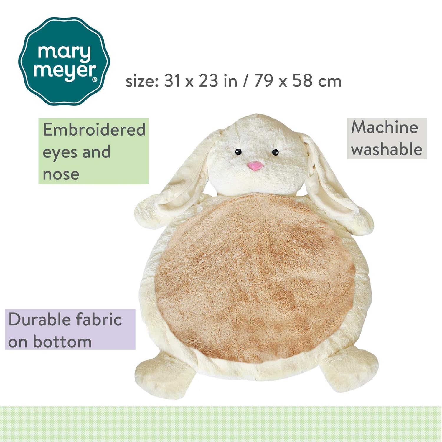 Tapete para bebé Bestever de Mary Meyer, crema (Cream Bunny)