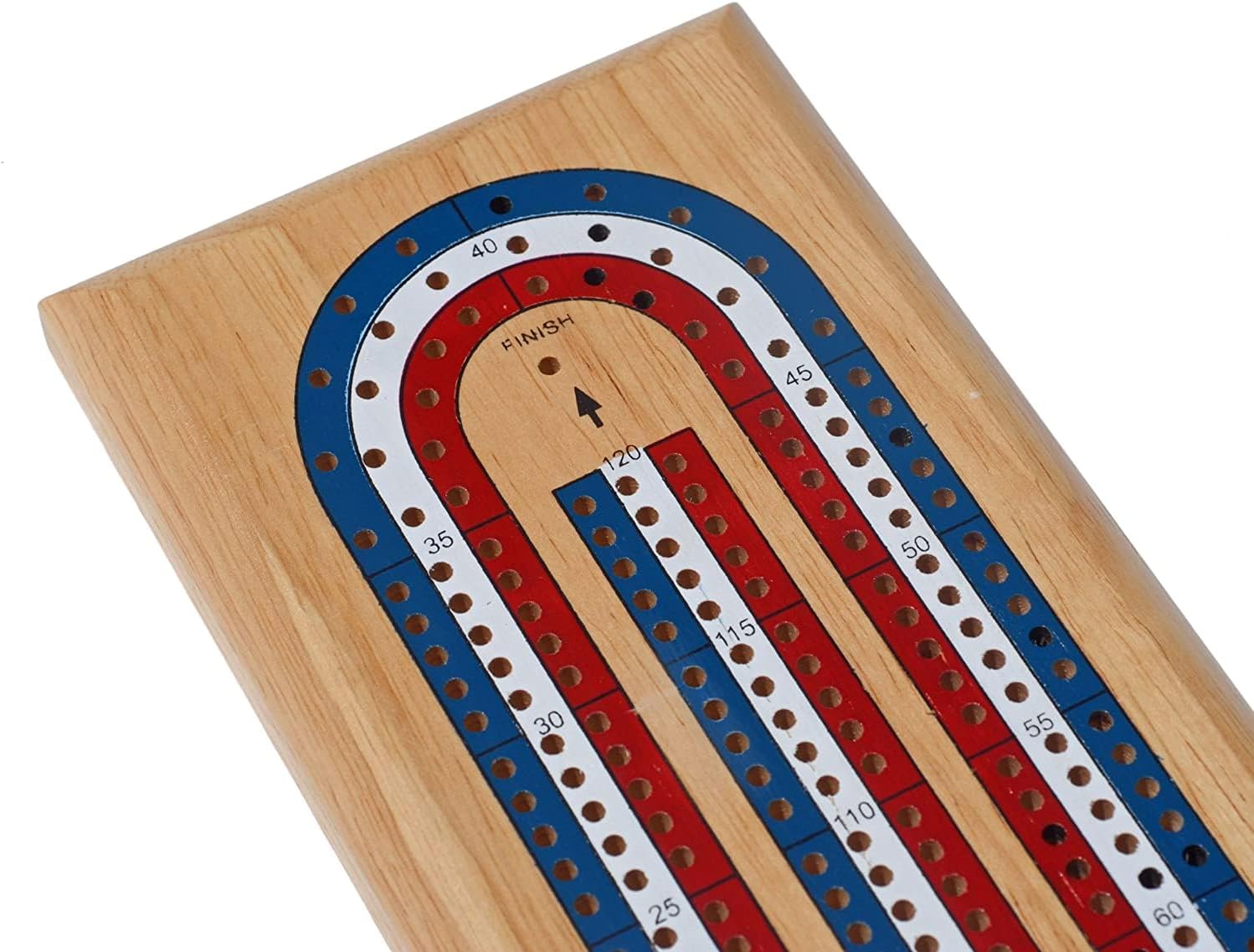 WE Games Juego de cuna de madera clásica, rojo, blanco y azul, continuo de 3 pistas con clavijas de metal, juegos familiares, decoración de sala de