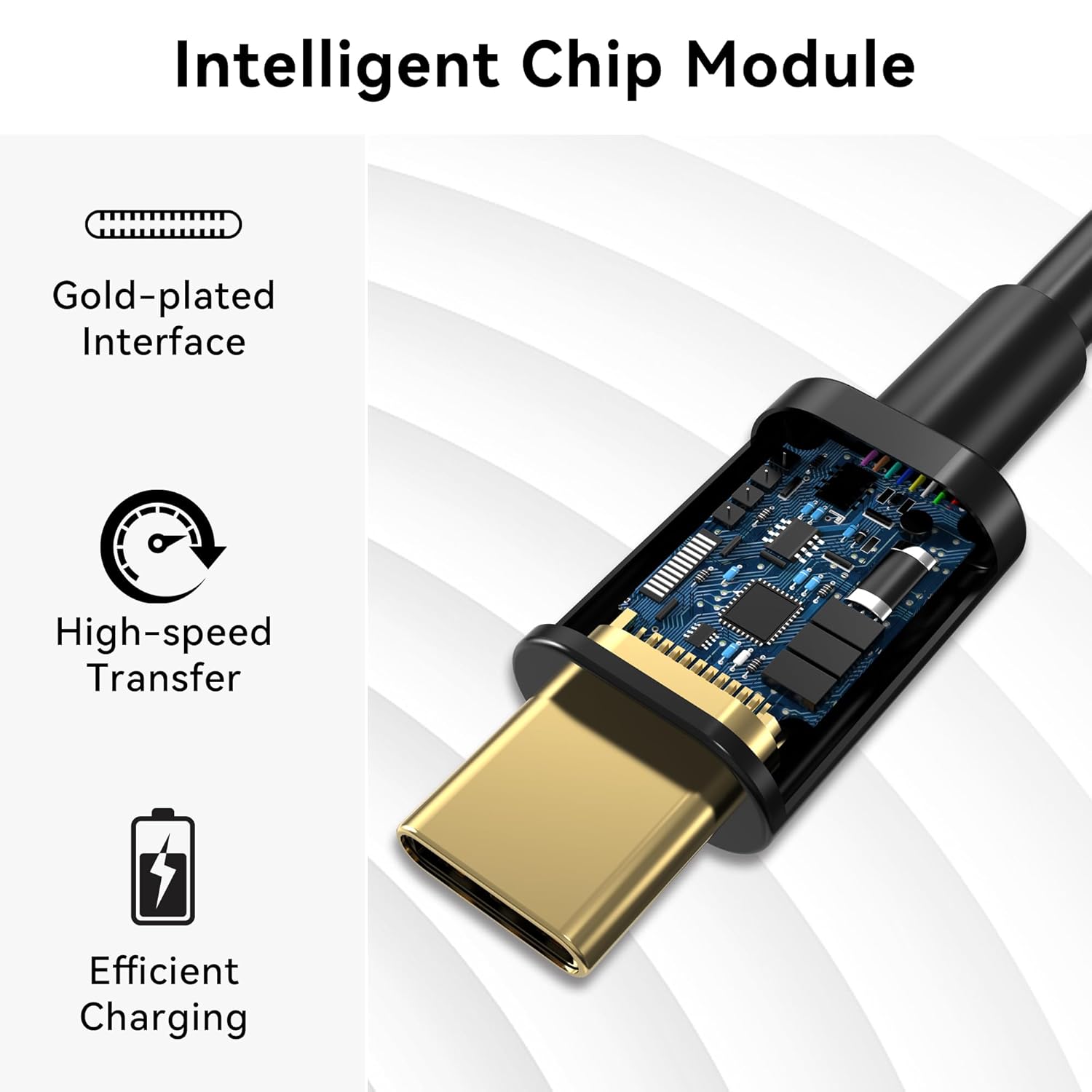 Cable USB C a USB C de 10 pies (paquete de 10), cable de carga rápida tipo C, cargador de 20V3A 60W (máximo) compatible con Samsung S23S22S21S20,