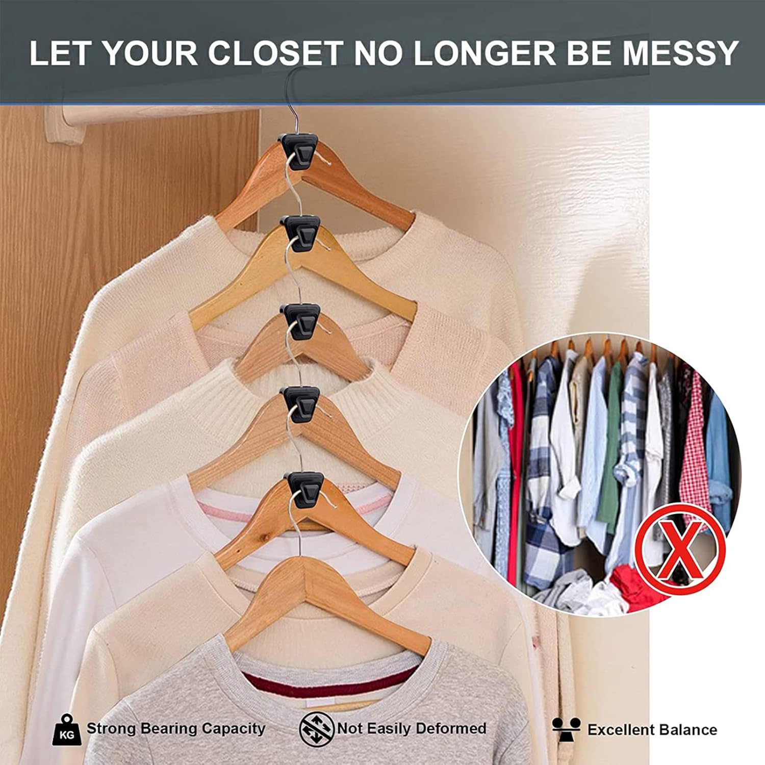 Perchas de alta calidad que ahorran espacio para ropa (paquete de 20)  Organiza tu armario con estas perchas de organización de clóset  Perchas que