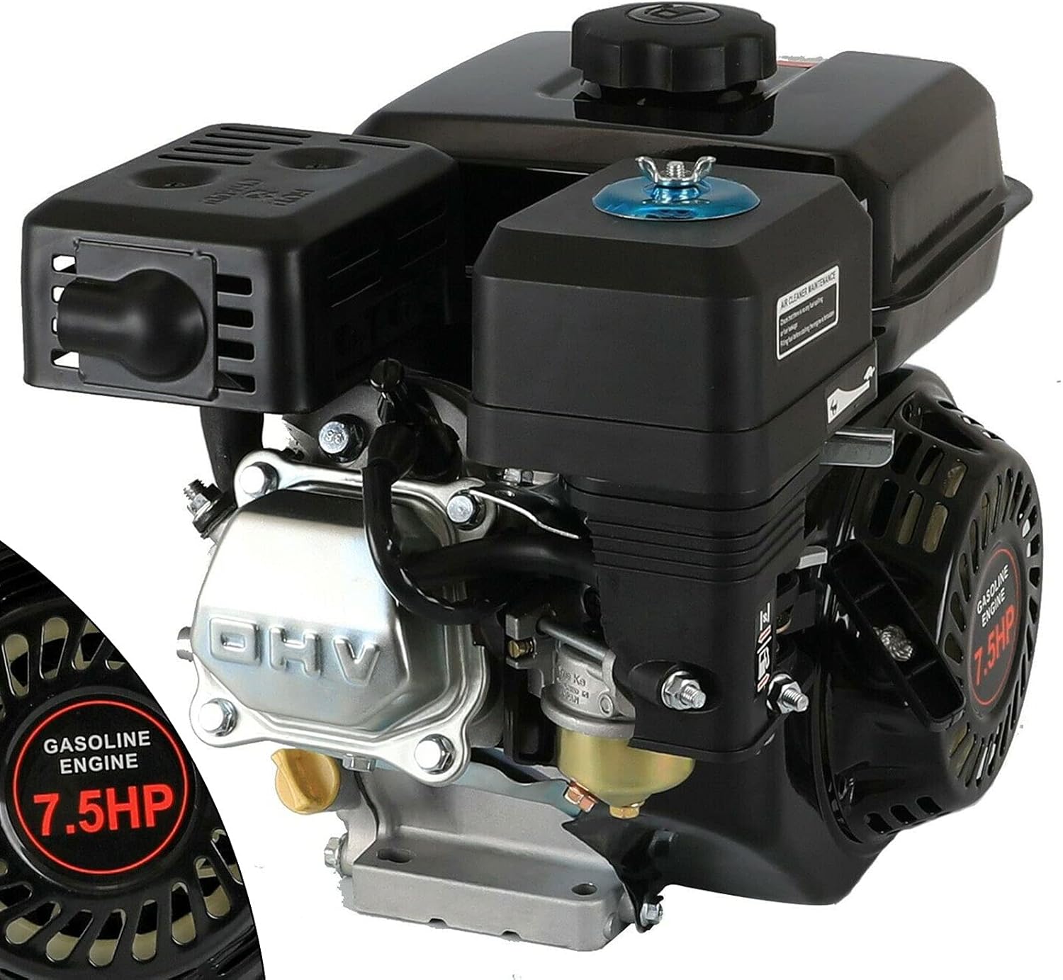 Motor de gas Motor de 4 tiempos, arranque de tracción 6.5HP7.5HP refrigeración por aire de un solo cilindro OHV motor de gasolina para HondaGX160