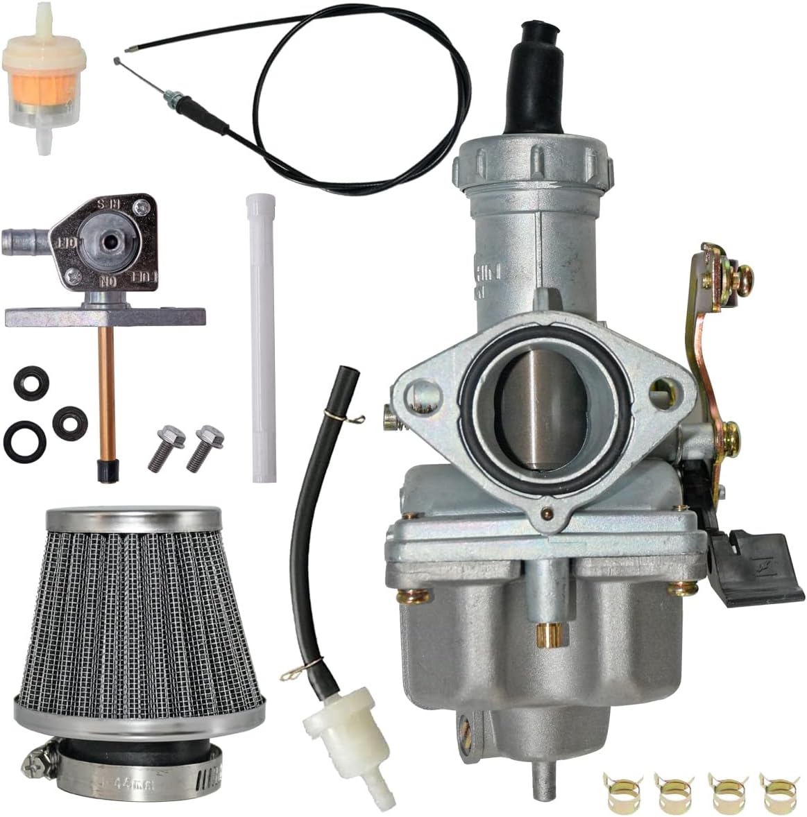 JDLLONG Carburador TRX250EX para Honda Sportrax 250 EX TRX250EX 2001 2002 2003 2004 2005 ATV Carb con cable de acelerador y válvula de gasolina de