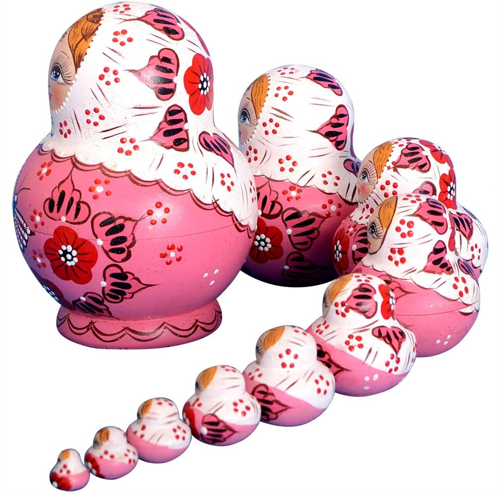 YAKELUS 10 muñecas rusas Matryoshka hechas a mano01071
