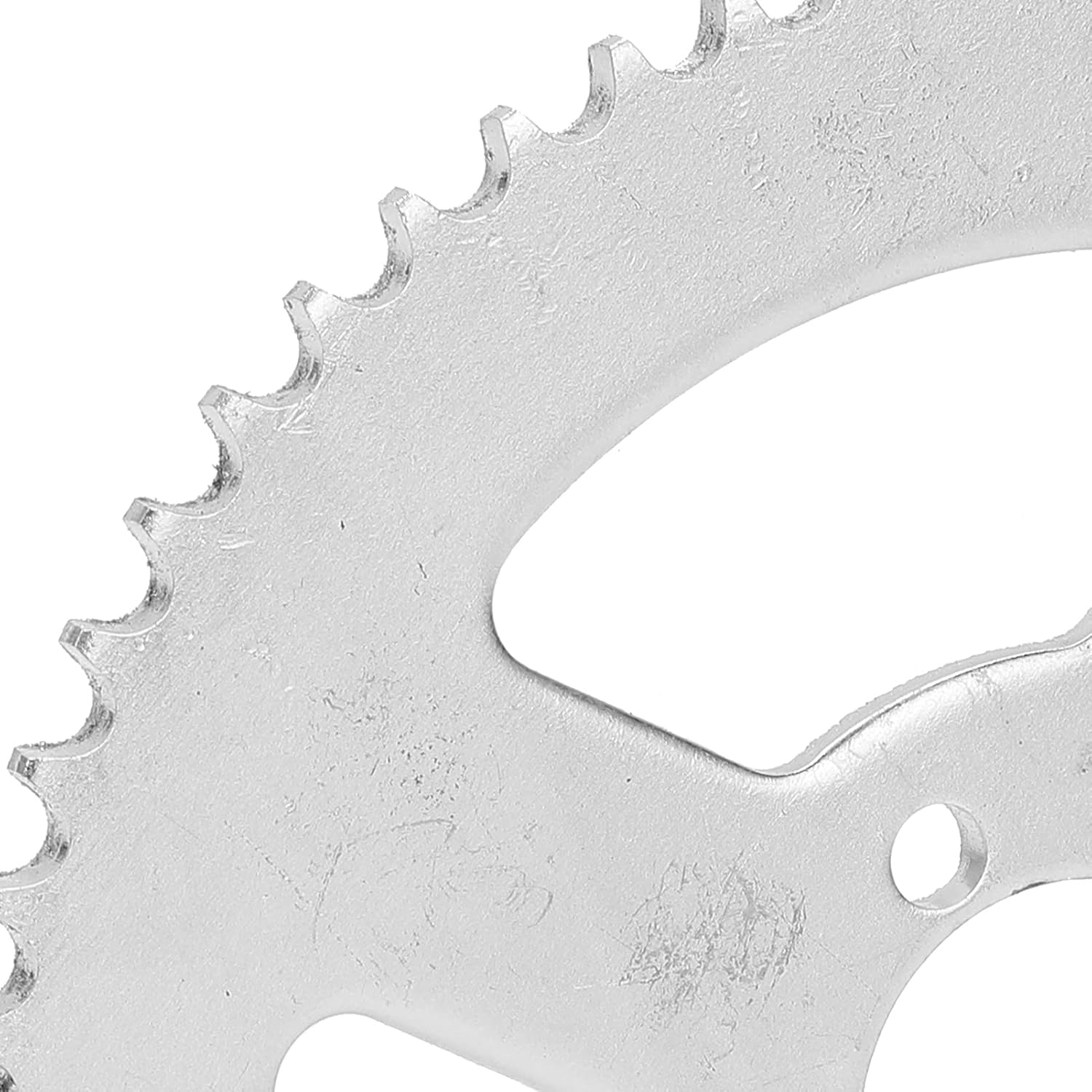 VGEBY Piñón T8F 58T, Piñón de acero blanco T8F 58T, manivelas de 3 agujeros, 1.142 in, compatible con mini motocicleta de 4749 cc, ATV Kart,
