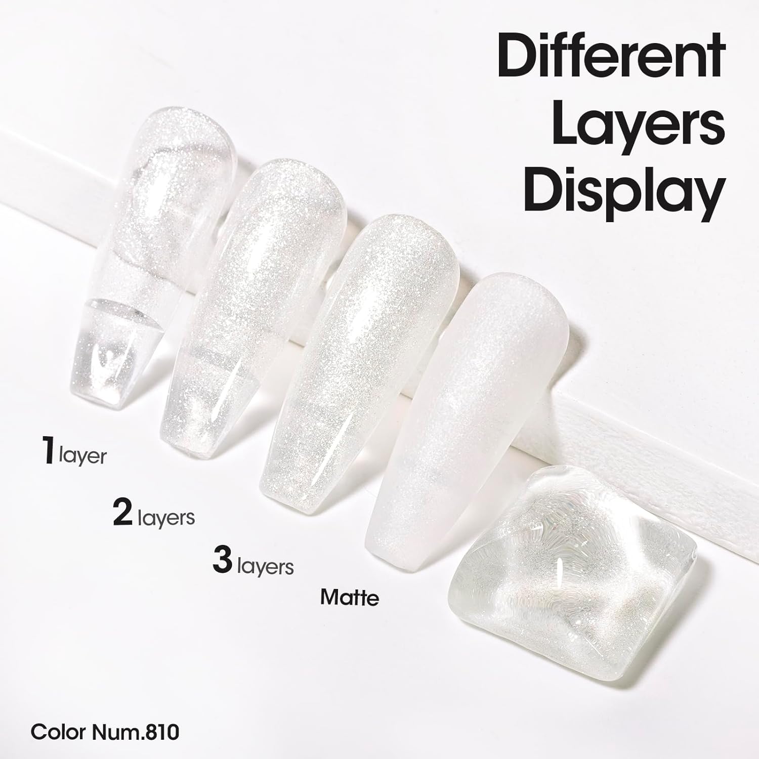 Gellen Esmalte de uñas de gel de gelatina blanco con purpurina, esmalte de uñas blanco brillante para regalo, kit de manicura de uñas LED para salón