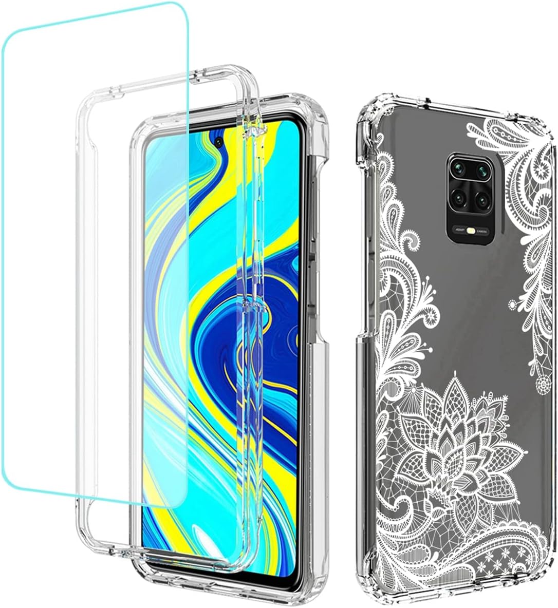 Funda para teléfono Redmi Note 9 ProNote 9 Pro MaxNote 9SM2 Pro con protector de pantalla de vidrio templado, funda protectora de cuerpo completo