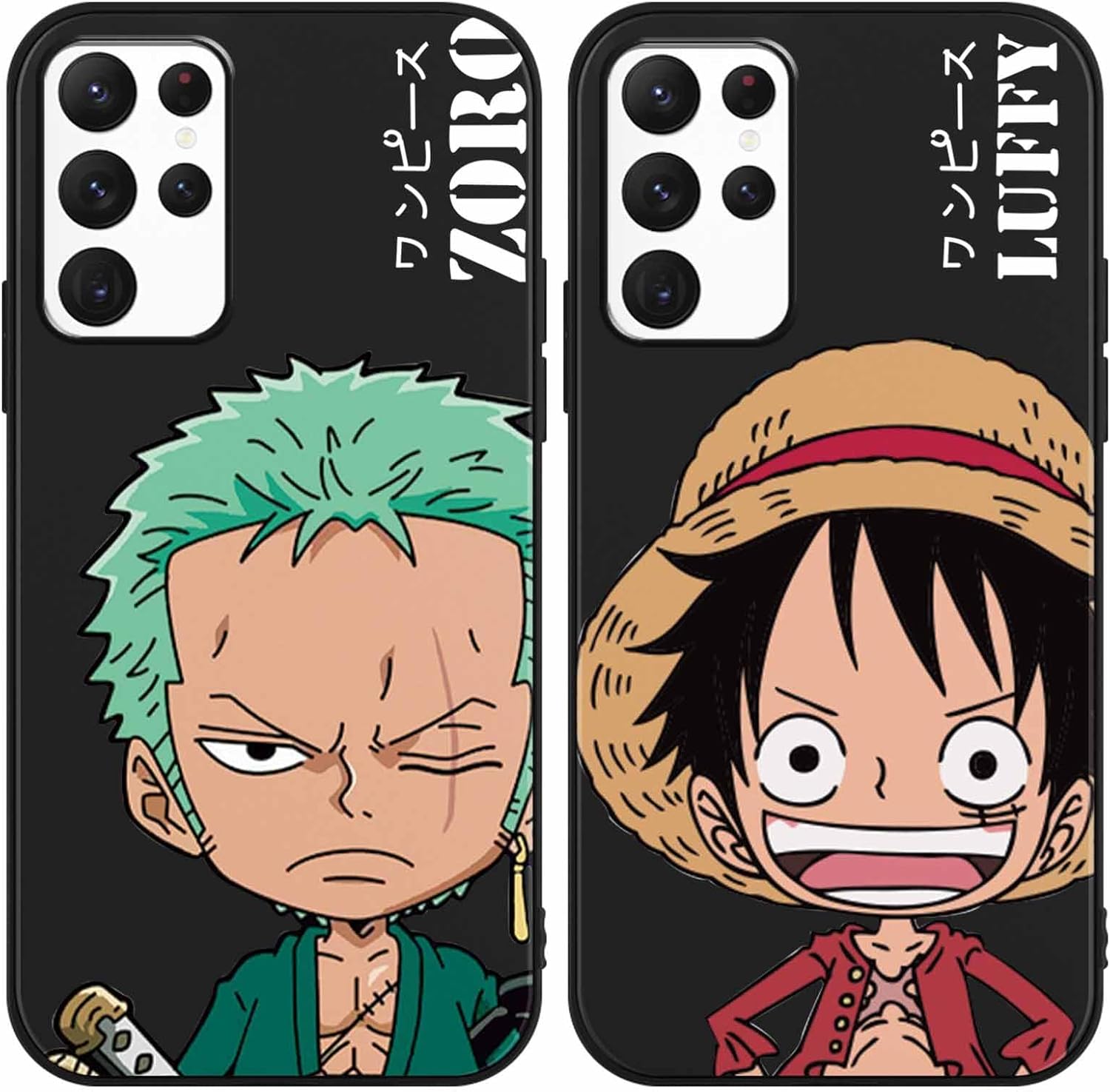 2 fundas de silicona para Samsung Galaxy S22 Ultra 5G de 6.8 pulgadas, con estampado de personajes de dibujos animados de anime para hombres,