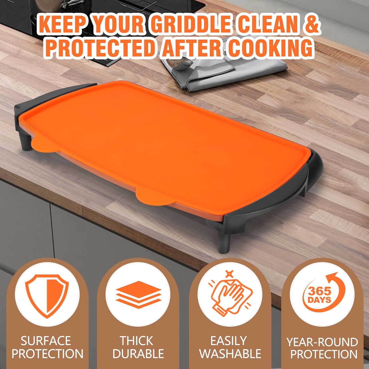 MOFEEZ Alfombrilla de silicona para plancha Bella de 10.5 x 20 pulgadas, alfombrilla de silicona resistente de grado alimenticio, protege la plancha