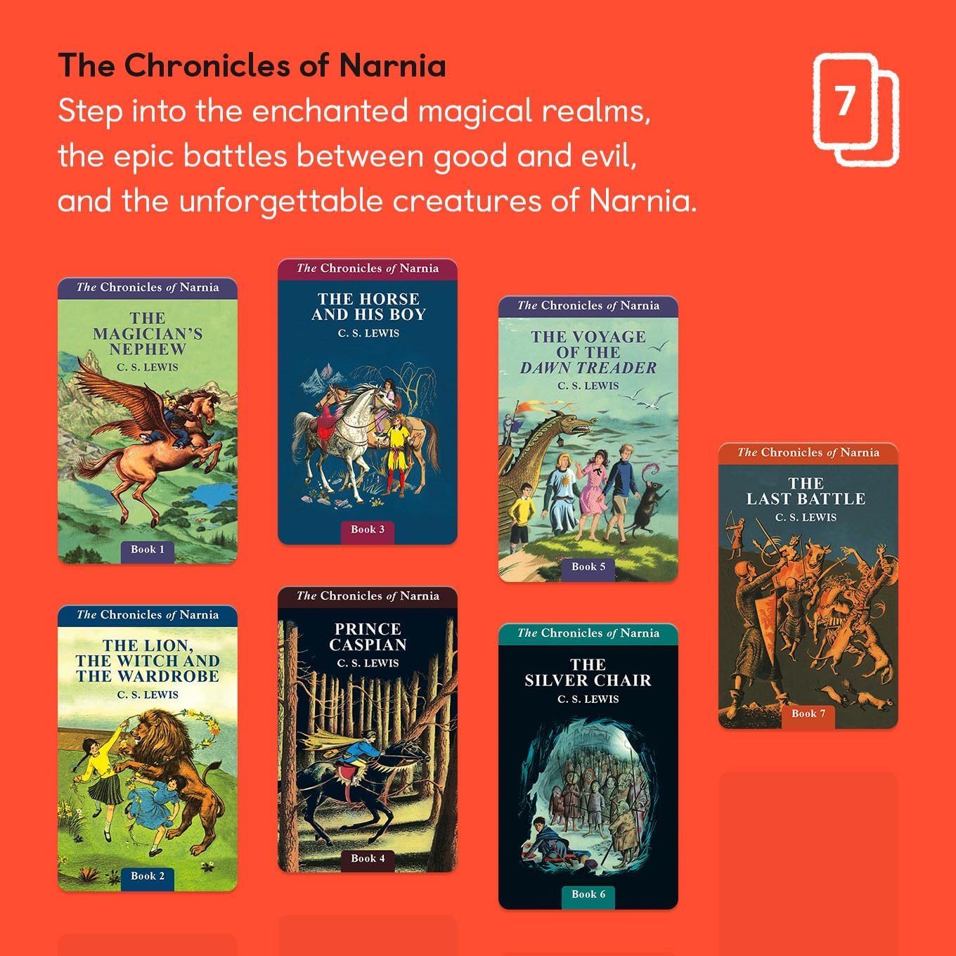 Yoto Reproductor de audio con 5 tarjetas de Crónicas de Narnia para niños a partir de 8 años, escucha sin pantalla