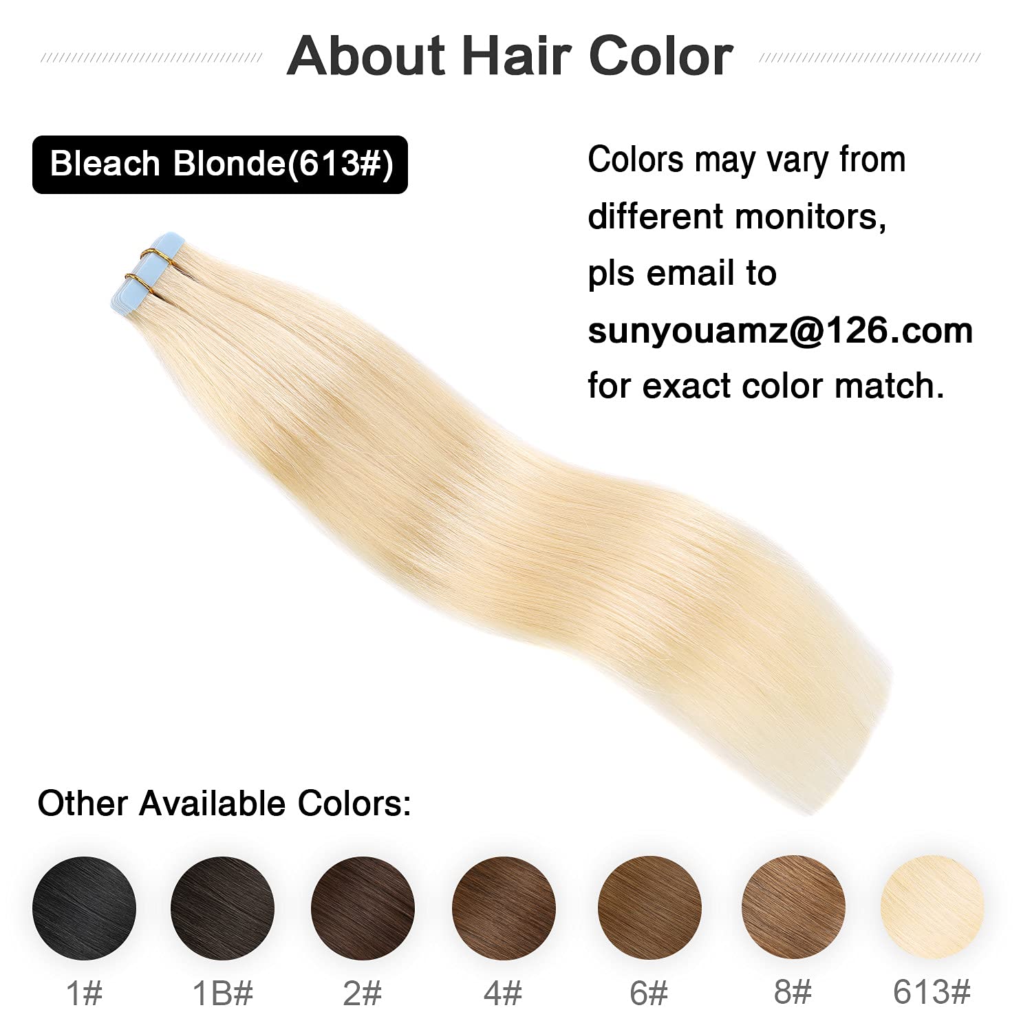 SUYYA Extensiones de cabello adhesivas de color rubio decolorado cabello humano 100 % real extensiones de cabello humano adhesivas, invisibles,